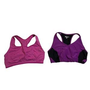 BUNDLE (2) Champion/Xersion Racerback Sports Bra Size Large Workout Gym Active